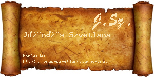Jónás Szvetlana névjegykártya