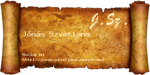 Jónás Szvetlana névjegykártya