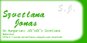 szvetlana jonas business card